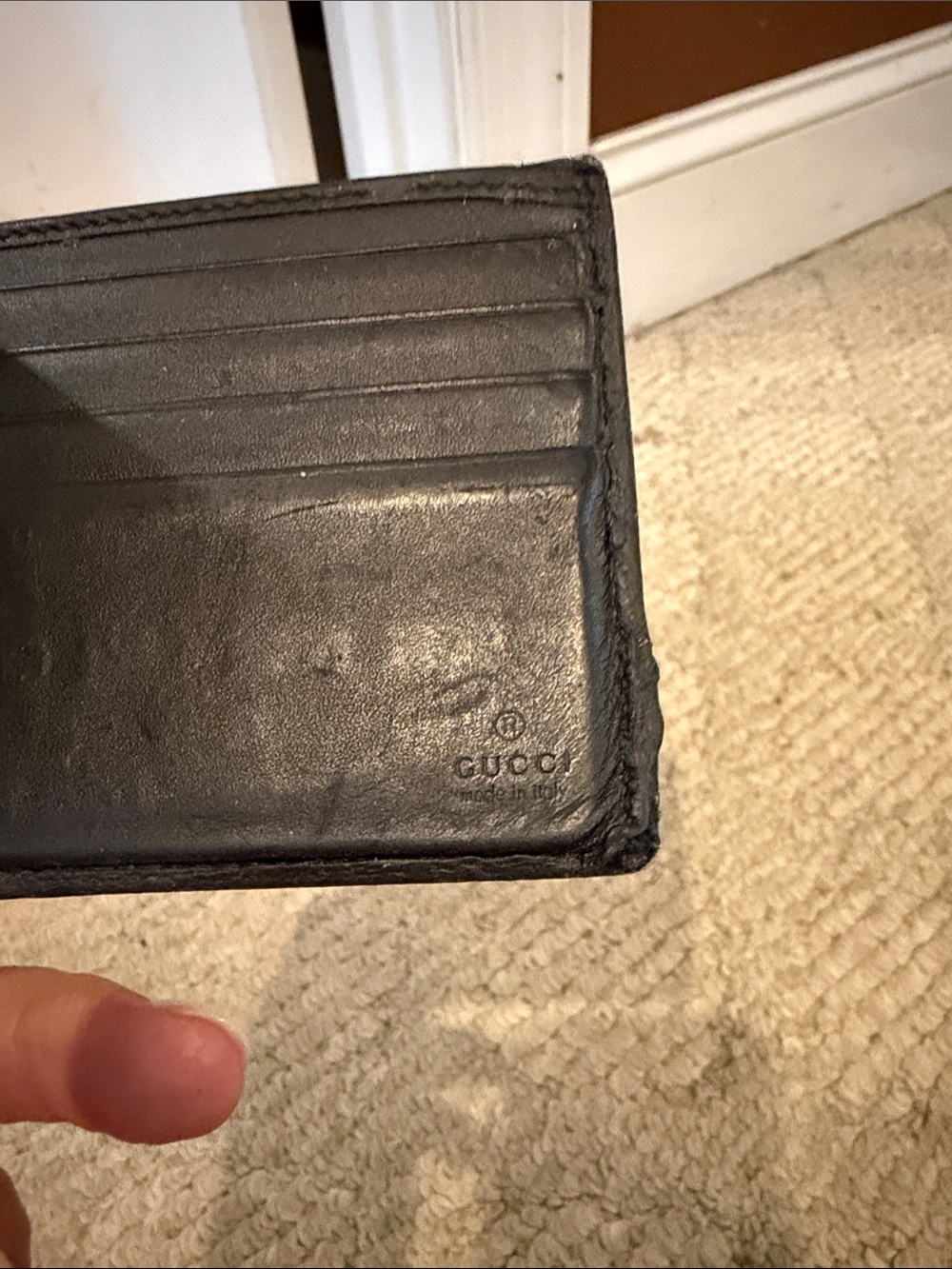 Gucci Black Card Holder Wallet with Red-White Snake Print - Picture 3 of 10